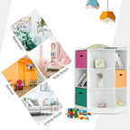 Costway Étagère de rangement 3 niveaux pour enfants avec 3 paniers Organisateur d'angle Blanc
