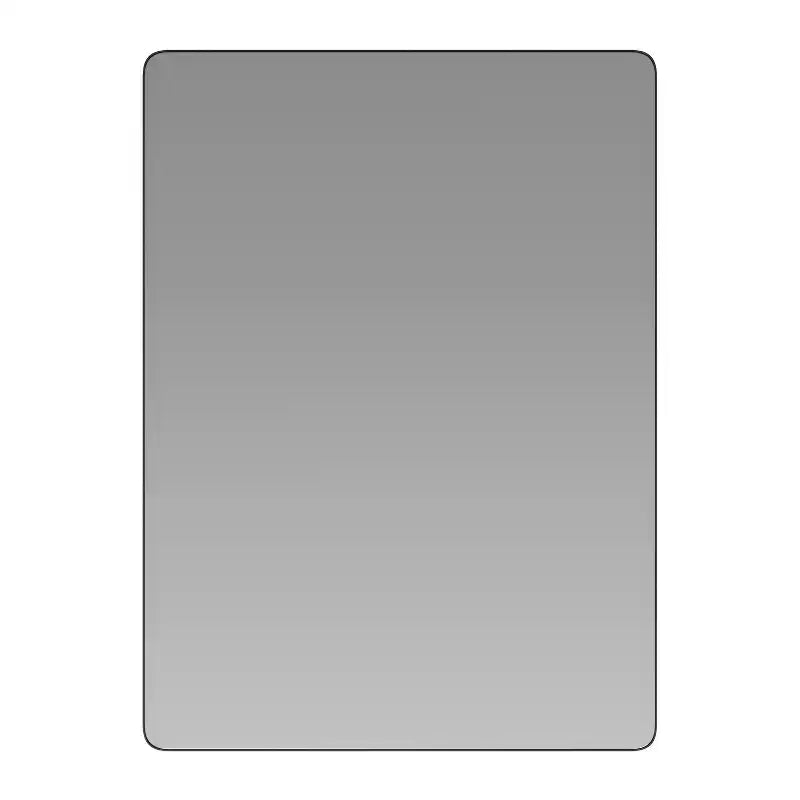 Emma and Oliver Powder Coated Metal Decorative Wall Hanging Mirror with Rounded Corners; Hangs Horizontally or Vertically