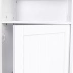 Costway Meuble Colonne Haute de Salle de Bain 183 cm Meuble de Rangement Étagère Présentoir Gris/Blanc