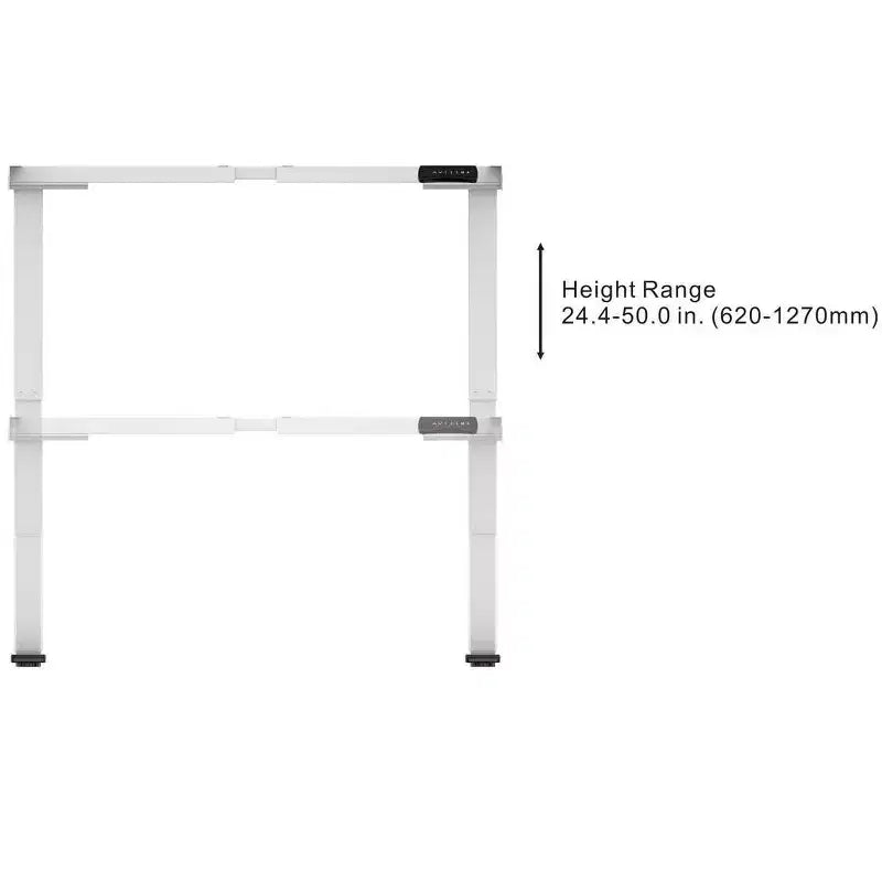 Bureau assis-debout Monoprice à deux moteurs, 3 niveaux, v2, blanc | Ergonomique pour le télétravail, le bureau, le poste de travail - Collection Workstream