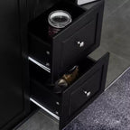 HOMCOM Desserte de cuisine mobile avec plateau rabattable, porte-serviettes/épices, 3 tiroirs et placard à 2 portes
