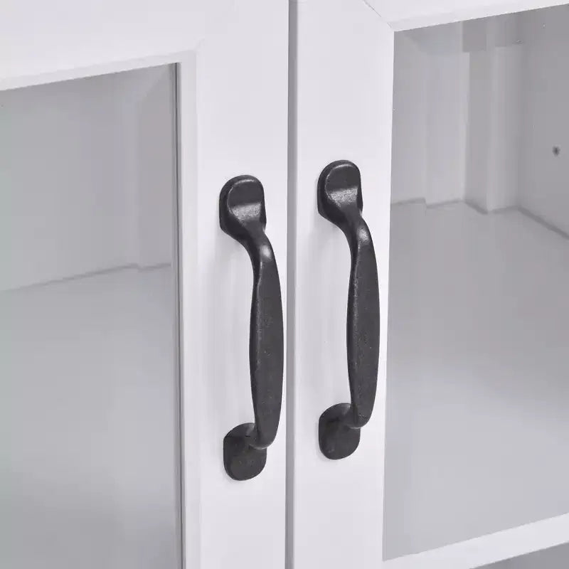 HOMCOM Armoire de rangement bibliothèque 180 cm avec étagères réglables et portes en verre pour bureau, cuisine, salon