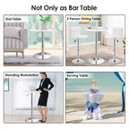 Table de bistrot ronde Costway, hauteur réglable, pivotante à 360 degrés