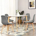 Costway Lot de 4 Chaises de Salle à Manger Modernes avec Pieds en Bois pour Maison Meubles Gris