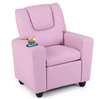 Fauteuil inclinable pour enfants Costway, canapé pour enfants avec porte-gobelet, rose