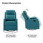 Lot de 2 fauteuils inclinables pivotants Ofelia en bois, avec accoudoirs, pour chambre et salon ART OF LIVING DESIGNS-TEAL