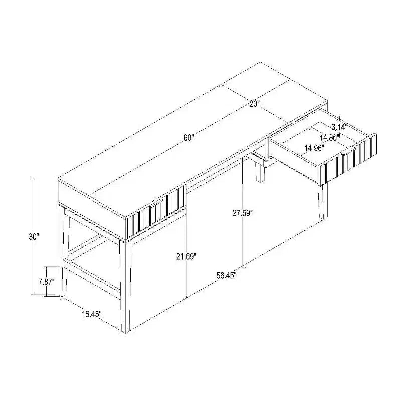 Bureau coquille Thousand Oaks Wood - Threshold conçu avec Studio McGee