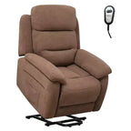 Costway Power Lift Recliner Chair Sofa for Elderly w/ Side Pocket & Remote Control Grey\Brown