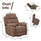 Fauteuil inclinable électrique Costway pour personnes âgées avec poche latérale et télécommande Gris/Marron