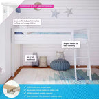 Lit superposé simple Max & Lily, lits superposés en bois massif avec échelle pour enfants, pas besoin de sommier tapissier