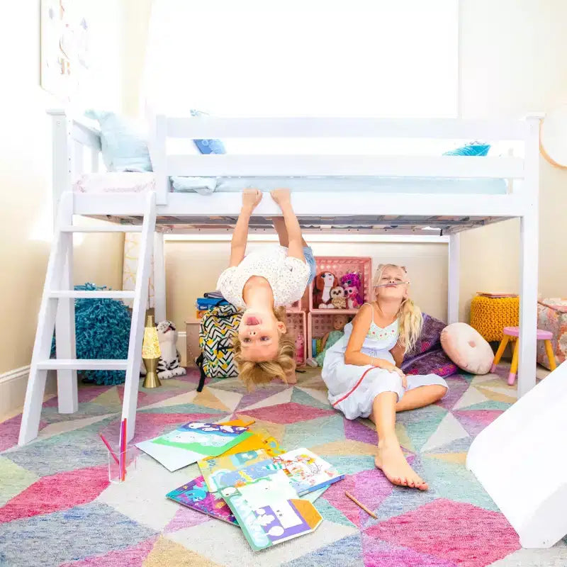 Lit superposé simple Max & Lily, lits superposés en bois massif avec échelle pour enfants, pas besoin de sommier tapissier