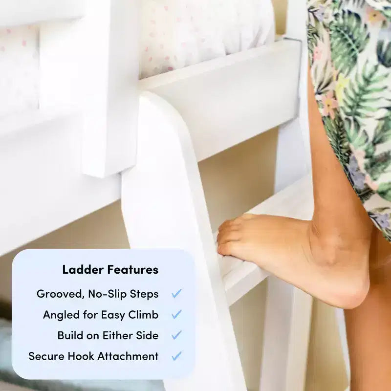 Lit superposé simple Max & Lily, lits superposés en bois massif avec échelle pour enfants, pas besoin de sommier tapissier