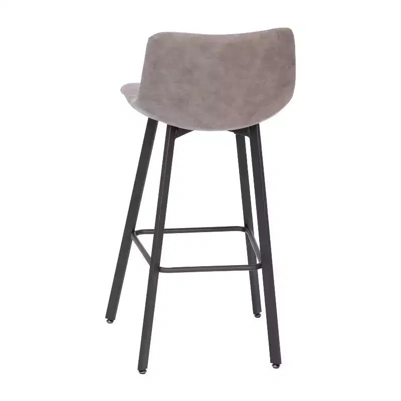 Lot de 2 tabourets Merrick Lane modernes rembourrés avec sièges baquets incurvés à dossier bas et cadres en fer