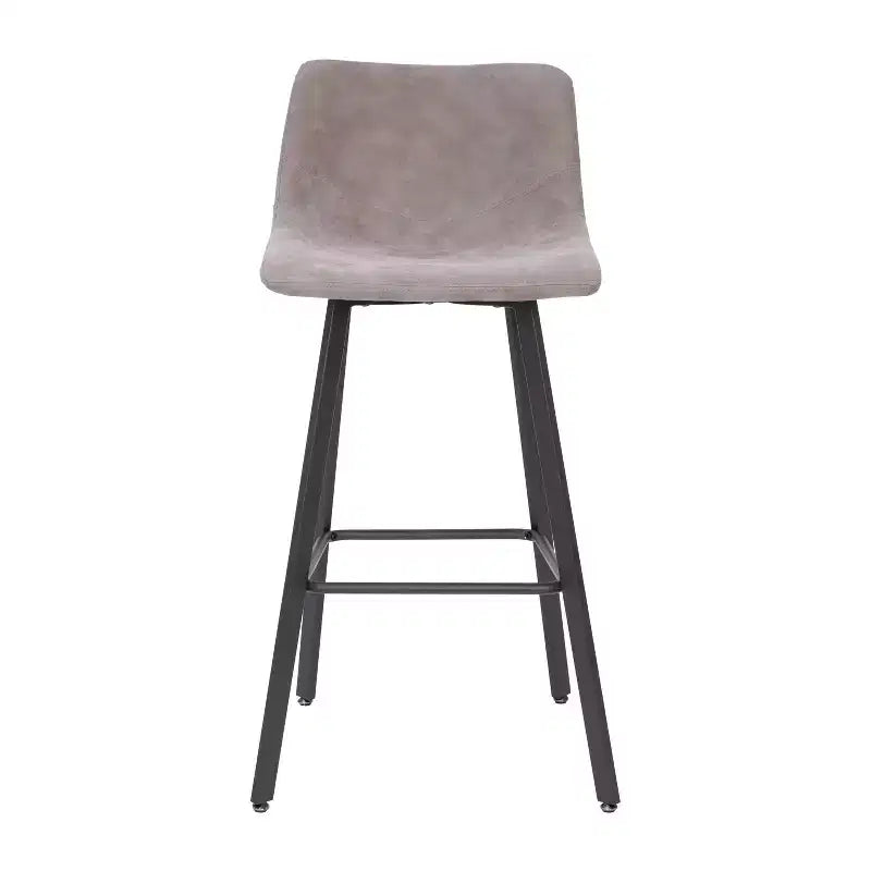 Lot de 2 tabourets Merrick Lane modernes rembourrés avec sièges baquets incurvés à dossier bas et cadres en fer