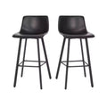 Lot de 2 tabourets Merrick Lane modernes rembourrés avec sièges baquets incurvés à dossier bas et cadres en fer