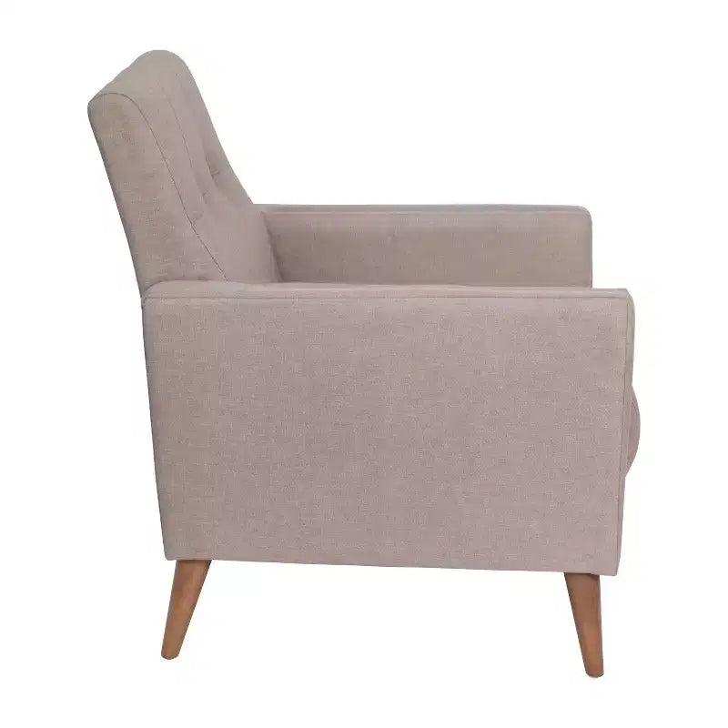 Flash Furniture Conrad, fauteuil mi-siècle moderne de qualité commerciale, avec revêtement touffeté en faux lin et pieds en bois massif