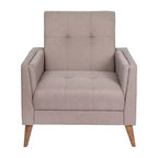 Flash Furniture Conrad, fauteuil mi-siècle moderne de qualité commerciale, avec revêtement touffeté en faux lin et pieds en bois massif