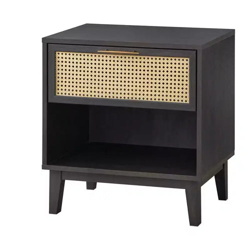 Andros Night Stand with Faux Cane Drawer Front - Buylateral