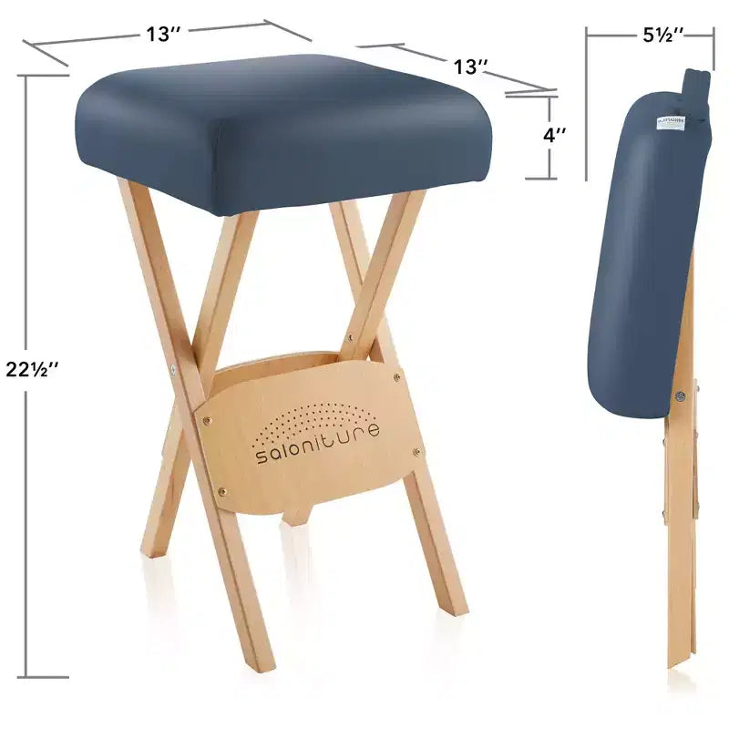 Tabouret de massage pliable en bois Saloniture avec étui de transport