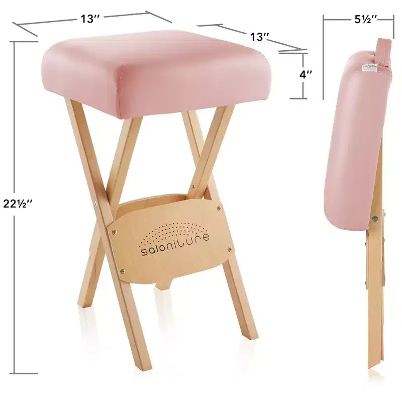 Tabouret de massage pliable en bois Saloniture avec étui de transport