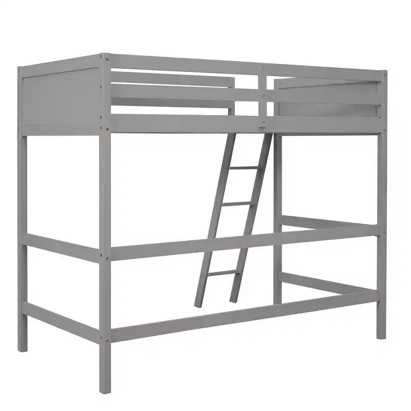Lit superposé en bois double avec échelle, cadre de lit en bois, pas besoin de sommier tapissier - ModernLuxe