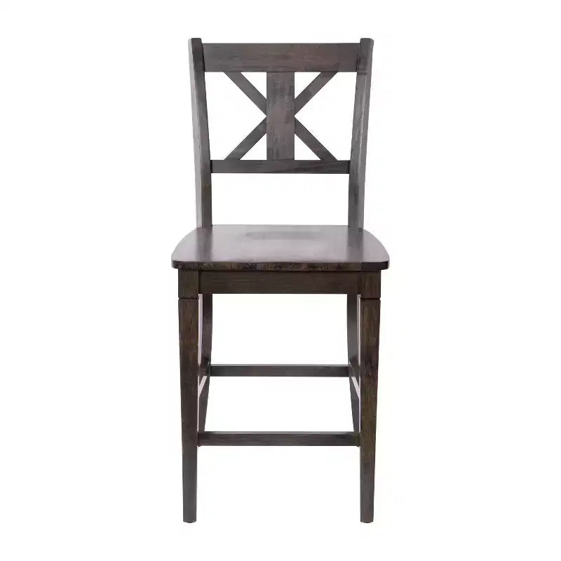 Flash Furniture Gwendolyn, lot de 2 tabourets de bar modernes de style rustique en bois massif de qualité commerciale, hauteur comptoir