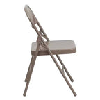 Emma et Oliver Lot de 4 chaises pliantes en métal à triple renfort et double charnière