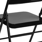 Emma et Oliver Lot de 4 chaises pliantes en métal à triple renfort et double charnière