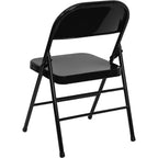 Emma et Oliver Lot de 4 chaises pliantes en métal à triple renfort et double charnière