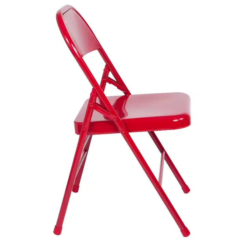 Emma et Oliver Lot de 4 chaises pliantes en métal à triple renfort et double charnière