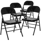 Emma et Oliver Lot de 4 chaises pliantes en métal à triple renfort et double charnière