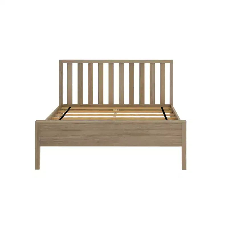 Lit plateforme scandinave double Max & Lily, en bois massif avec tête de lit pour enfants