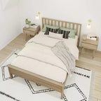 Lit plateforme scandinave double Max & Lily, en bois massif avec tête de lit pour enfants