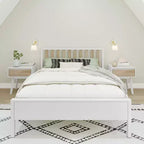 Lit plateforme scandinave double Max & Lily, en bois massif avec tête de lit pour enfants