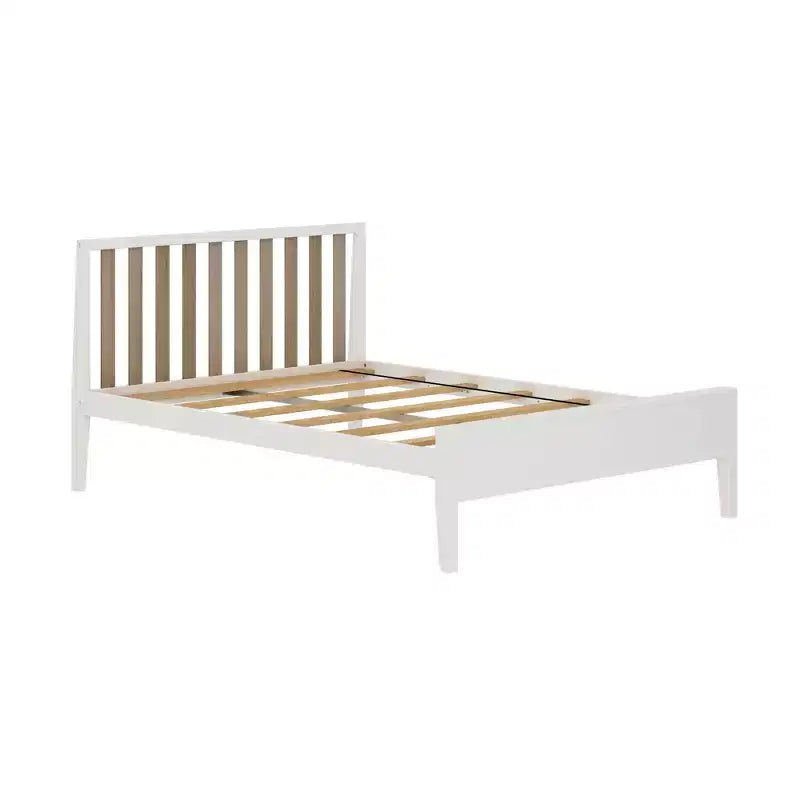 Lit plateforme scandinave double Max & Lily, en bois massif avec tête de lit pour enfants
