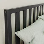 Lit plateforme scandinave double Max & Lily, en bois massif avec tête de lit pour enfants