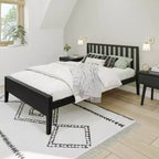 Lit plateforme scandinave double Max & Lily, en bois massif avec tête de lit pour enfants