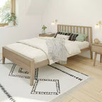 Lit plateforme scandinave double Max & Lily, en bois massif avec tête de lit pour enfants