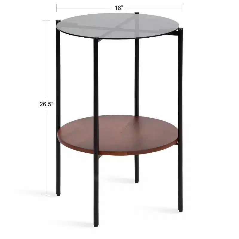 Table d'appoint ronde en bois Kate and Laurel Ottelo, 18x18x27, marron