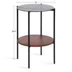 Table d'appoint ronde en bois Kate and Laurel Ottelo, 18x18x27, marron