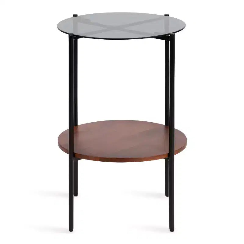 Table d'appoint ronde en bois Kate and Laurel Ottelo, 18x18x27, marron