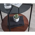 Table d'appoint ronde en bois Kate and Laurel Ottelo, 18x18x27, marron