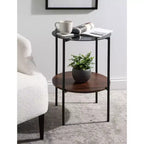 Table d'appoint ronde en bois Kate and Laurel Ottelo, 18x18x27, marron