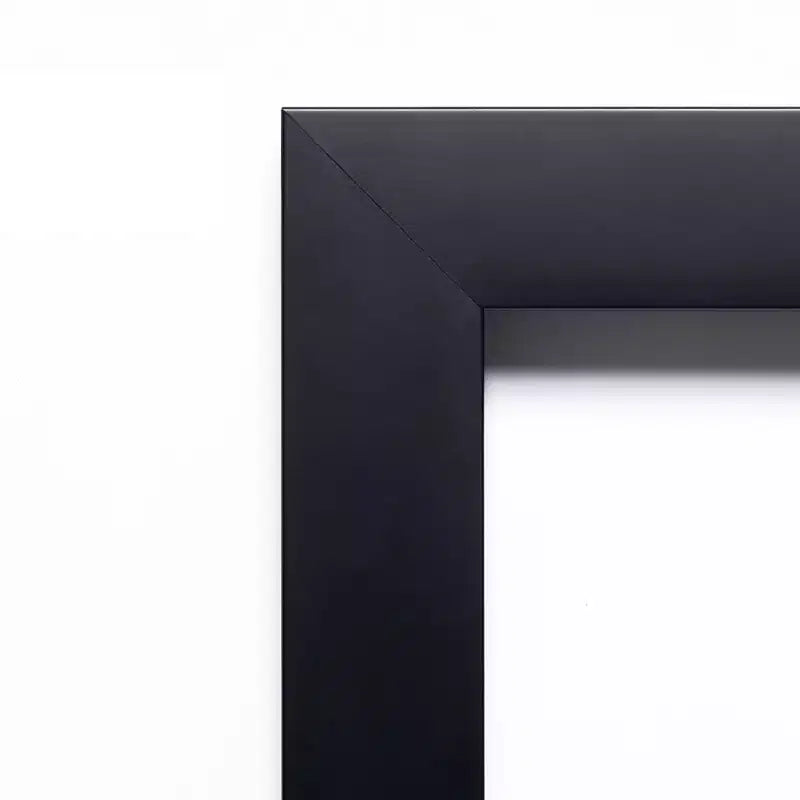 Miroir mural de salle de bain Amanti Art Mezzanotte noir biseauté en bois 26 x 20 po