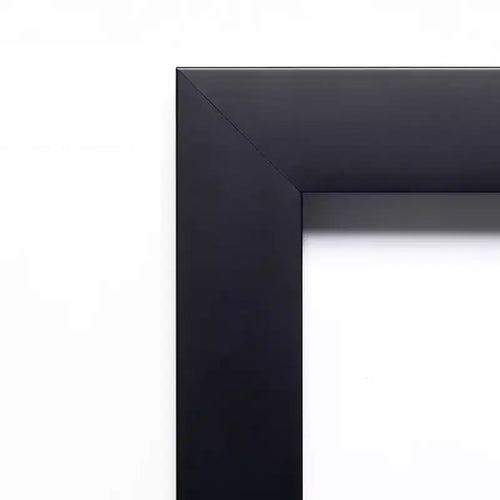 Miroir mural de salle de bain Amanti Art Mezzanotte noir biseauté en bois 26 x 20 po