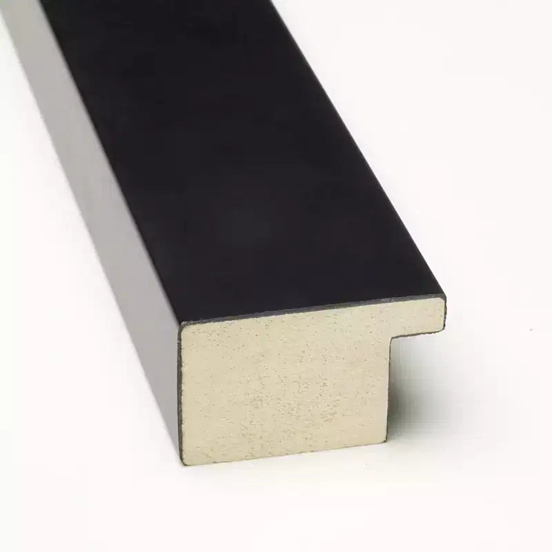 Miroir mural de salle de bain Amanti Art Mezzanotte noir biseauté en bois 26 x 20 po
