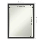 Miroir mural de salle de bain Amanti Art Mezzanotte noir biseauté en bois 26 x 20 po