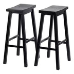 Tabourets de cuisine classiques PJ Wood avec siège selle, hauteur 29 po, noirs (paquet de 10)