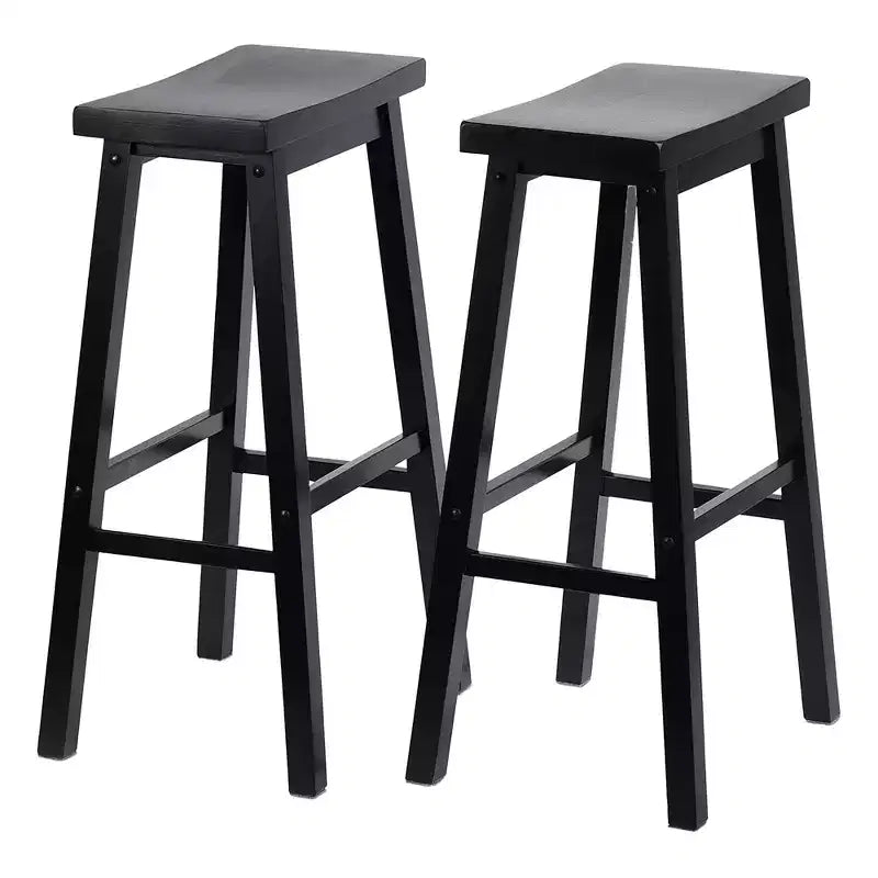 Tabourets de cuisine classiques PJ Wood avec siège selle, hauteur 29 po, noirs (paquet de 10)