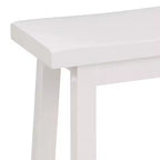 Tabourets de cuisine classiques PJ Wood de 61 cm de haut avec siège en selle pour maisons, salles à manger et bars, avec sièges sans dossier, 4 pieds carrés, blancs (lot de 4)